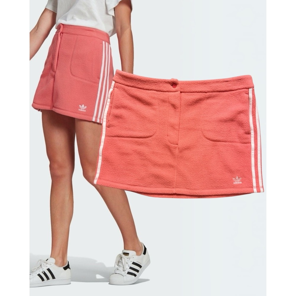 Adidas Skirt 3-Stripes Terry Cloth Hazy Rose Pink Large